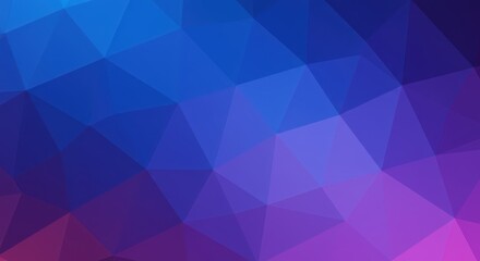 Obraz premium A vibrant abstract design featuring a blend of blue, purple, and pink hues, composed of many small triangles.