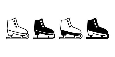 Ice skate vector icon. Winter holiday recreation symbol for Christmas fun, ice skating, and seasonal activities