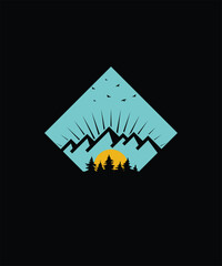 Minimal Mountain T-shirt Design