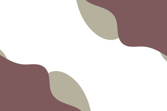 Abstract minimal background with brown and beige organic fluid shapes and white space for modern poster, branding, and social media design