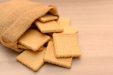 Lenten cookies for diabetics on wooden background Close-up.