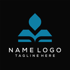 book and leaf logo design vector	
