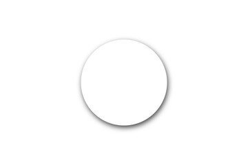 White blank circle with shadow for label, sticker, badge, mockup, poster, icon and minimal design template
