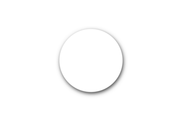 White blank circle with shadow for label, sticker, badge, mockup, poster, icon and minimal design template