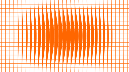 Abstract orange distorted grid pattern background with wavy optical effect for modern poster, wallpaper, and digital graphic design