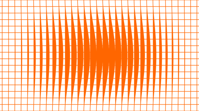 Abstract orange distorted grid pattern background with wavy optical effect for modern poster, wallpaper, and digital graphic design