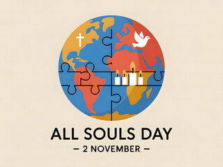 Minimalist All Souls Day Poster Design with Soft Candlelight Glow and Modern Typography