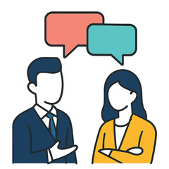 business people with speech bubbles