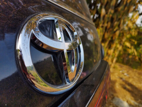 Closeup of Toyota Car logo