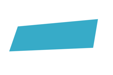 Blue geometric parallelogram shape design for abstract background, label, sticker, poster, banner and digital template on transparent background