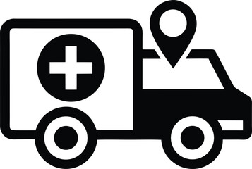 Ambulance tracking vector icon.