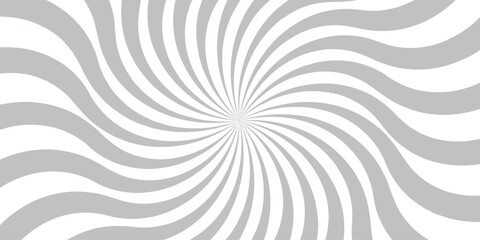 Fractal vector backdrop burst retro white and light gray sunburst vintage element spiral striped.Swirling pattern background with Vortex starburst spiral twirl strips.Background Sunburst Web Banner.