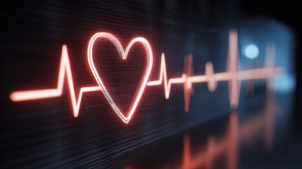 glowing heart rate monitor display
