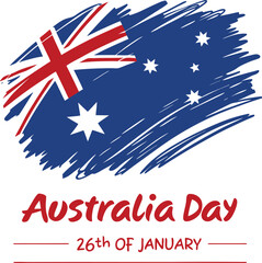 Vector art of australia day 26th of january flag design with brush stroke effect