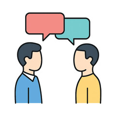 Man and Woman Profile Speech Bubbles
