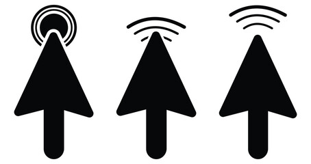 Computer Mouse Cursor Icon Set – Hand Pointer, Arrow Click Symbols, and Cybersecurity Awareness Vector Collection