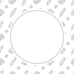 hand drawn food and beverage frame background