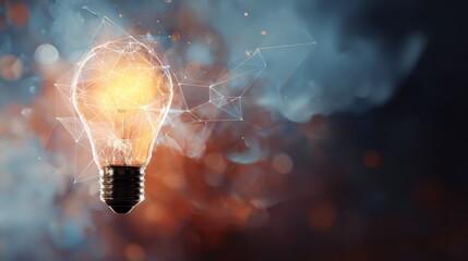glowing bulb network idea concept