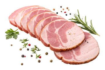 Fototapeta premium sliced smoked pork ham recipe