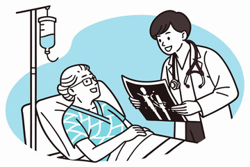 Doctor Consultation Vector with Radiology Image