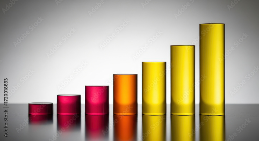Poster visual representation of growth and progression a bar graph illustration showing gradual increase an