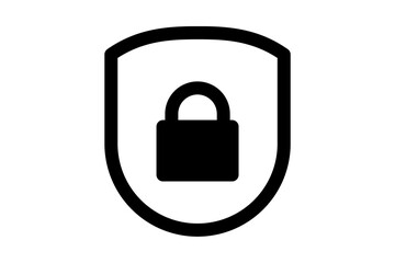 Security icon with a padlock in the middle as antivirus protection – ideal for businesses and social networks