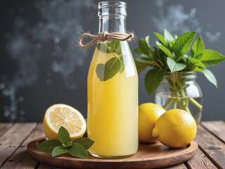 Lemon juice conveys freshness and a zesty sense of wellness.