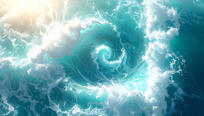 Ocean Vortex Turquoise Water Swirling Waves Abstract Background