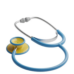 Blue stethoscope and medical symbol for healthcare professional use and awareness transparent background