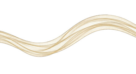 Golden Wavy Ribbon with Glitter standard image isolated on a transparent background