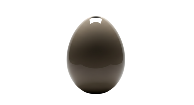 Elegant ceramic vase isolated on transparent background, showcasing a sleek and modern design with its smooth, curved surface and minimalist form, perfect for displaying flowers or as a standalone dec