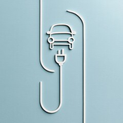 Electric Vehicle Icon Design in Pastel Color Representing Eco-Friendly Transportation