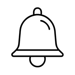 Simple outline drawing of a bell icon isolated on transparent background