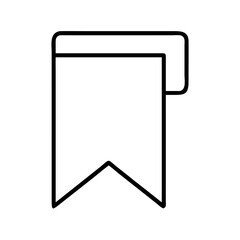Simple outline bookmark icon with a v shaped tail isolated on transparent background