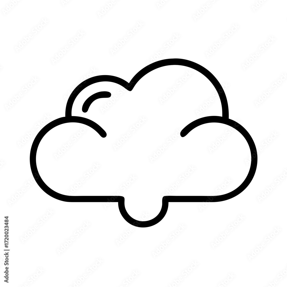 Poster simple outline of a stylized cloud isolated on transparent background