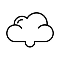 Simple outline of a stylized cloud isolated on transparent background