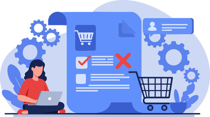 Flat Design Online Order Cancellation