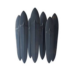 Dark Medieval Shields:  Dramatic,  Aged Metal,  Close-Up Studio Shot.