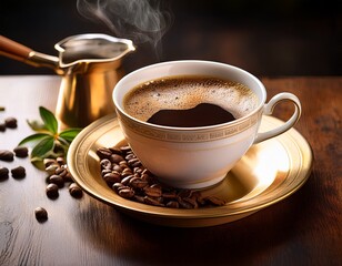 aromatic coffee pour a morning ritual