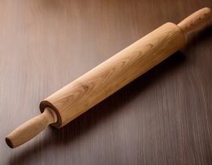 light brown wooden rolling pin