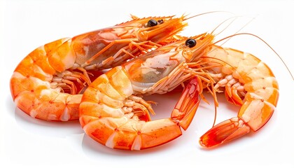 Shrimp isolated on white background high quality realistic
