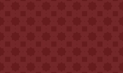 Maroon background with a geometric pattern of stars and squares in a repeating arrangement