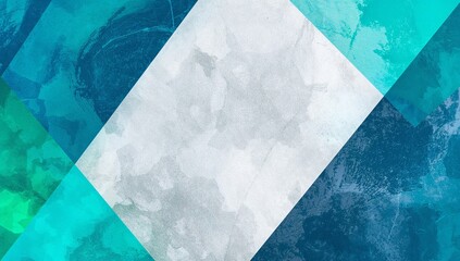 Abstract Geometric Teal and Gray Watercolor Background