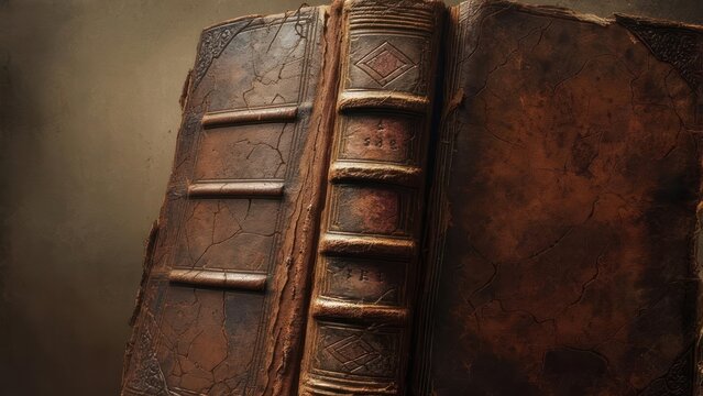 Explore the secrets within an antique leather-bound book that whispers tales of history, knowledge, and forgotten lore, perfect for adding intrigue