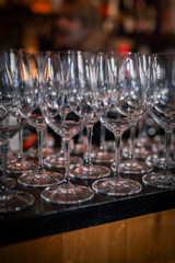 wine glasses on a table
