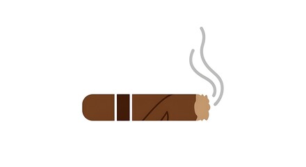 Minimal Flat Cigar Icon Vector