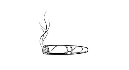 Elegant Line-Art Cigar Vector Illustration