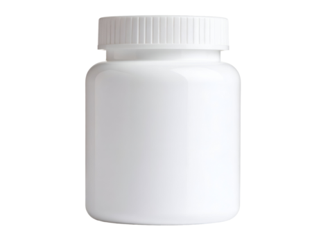 A clean and simple white container with a screw-on lid, ideal for storing various substances or products.