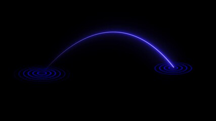 Animated of networking neon line animation with radio waves on black background. Technology futuristic radio waves animation.Abstract Light Effect Element. - Powered by Adobe