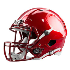 Fototapeta premium Red professional football helmet, protection for competitive game day